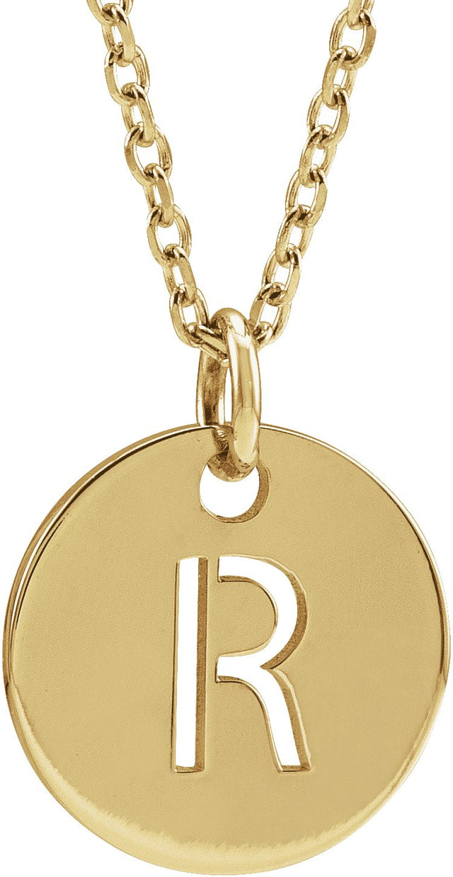 14K Gold Initial R Necklace or Pendant - Yellow Gold