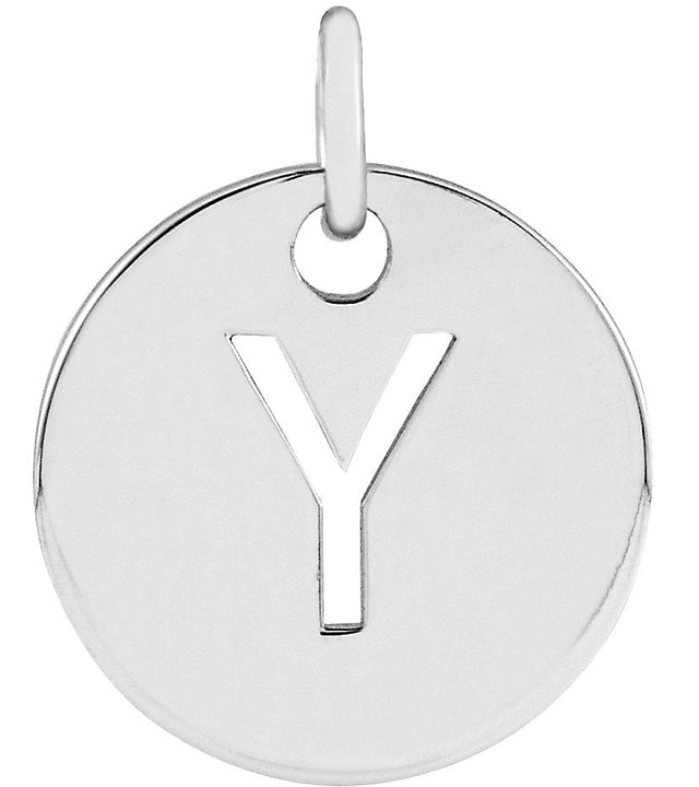14K Gold Initial Y Necklace or Pendant - White Gold
