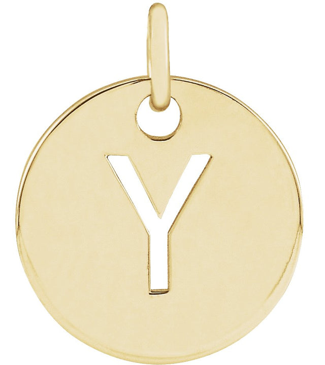 14K Gold Initial Y Necklace or Pendant - Yellow Gold