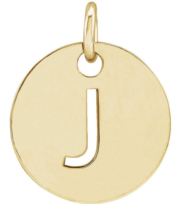14K Gold Initial J Necklace or Pendant - Yellow Gold