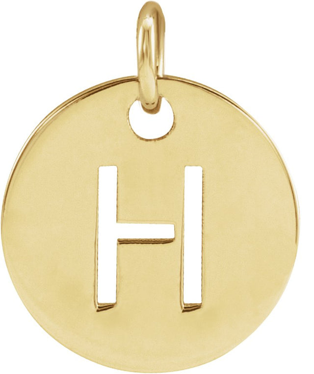 14K Gold Initial H Necklace or Pendant - Yellow Gold