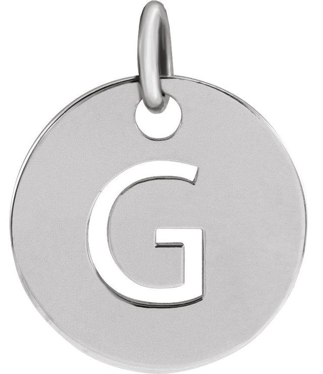 14K Gold Initial G Necklace or Pendant - White Gold