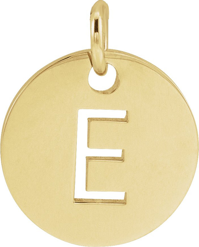 14K Gold Initial E Necklace or Pendant - Yellow Gold