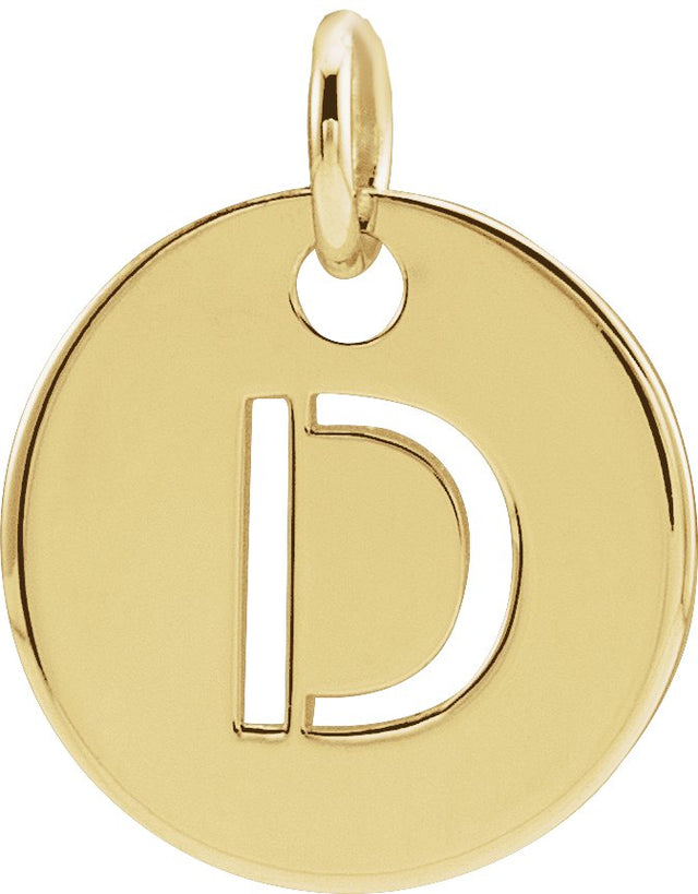 14K Gold Initial D Necklace or Pendant - Yellow Gold