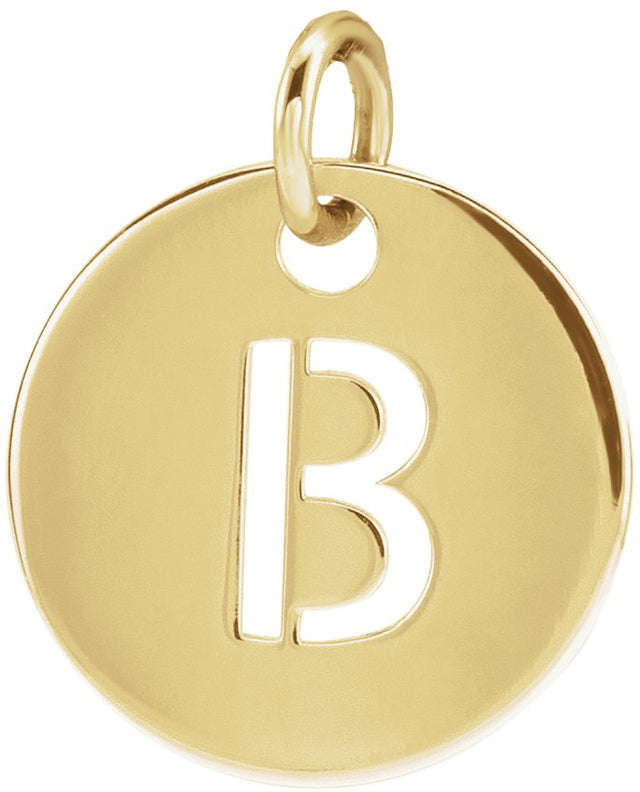 14K Gold Initial B Necklace or Pendant - Yellow Gold