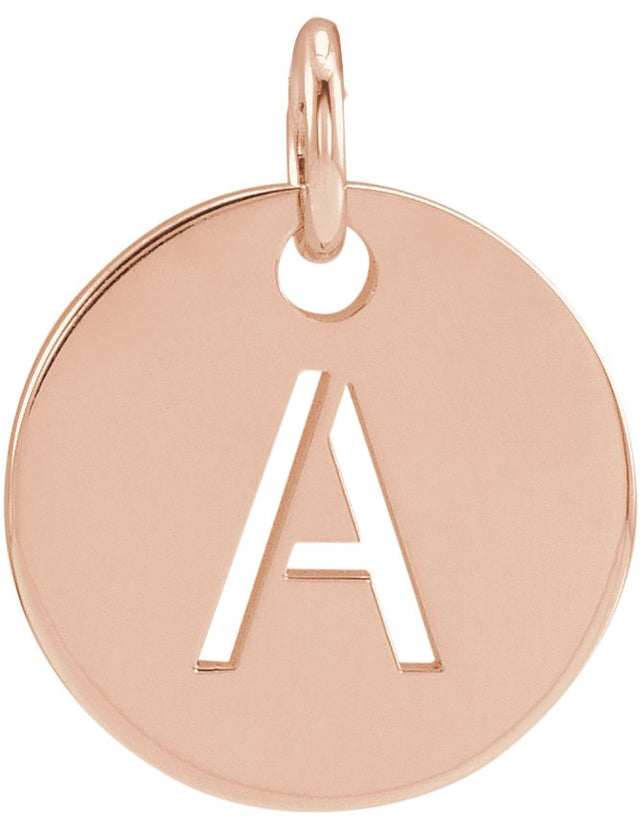 14K Gold Initial A Necklace or Pendant - Rose Gold