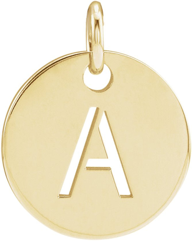 14K Gold Initial A Necklace or Pendant - Yellow Gold