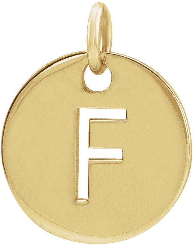 14K Gold Initial F Necklace or Pendant - Yellow Gold