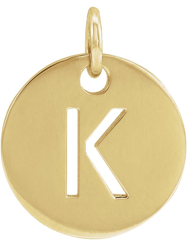 14K Gold Initial K Necklace or Pendant - Yellow Gold