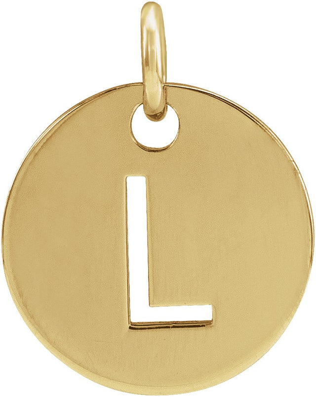 14K Gold Initial L Necklace or Pendant - Yellow Gold