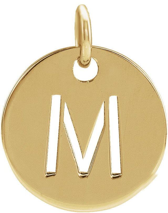 14K Gold Initial M Necklace or Pendant - Yellow Gold