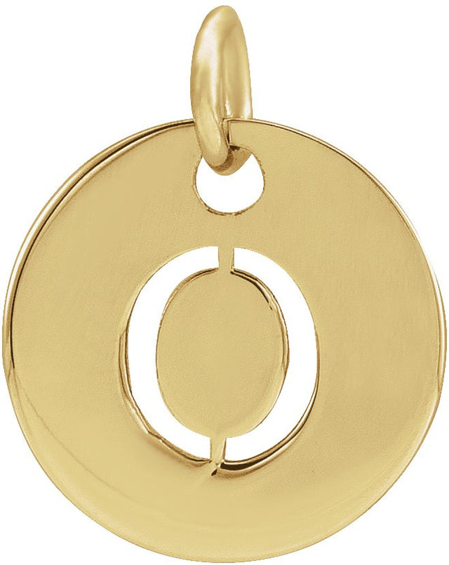 14K Gold Initial O Necklace or Pendant - Yellow Gold