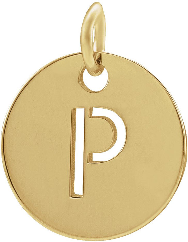 14K Gold Initial P Necklace or Pendant - Yellow Gold