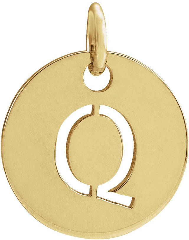 14K Gold Initial Q Necklace or Pendant - Yellow Gold