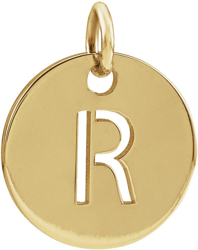 14K Gold Initial R Necklace or Pendant - Yellow Gold