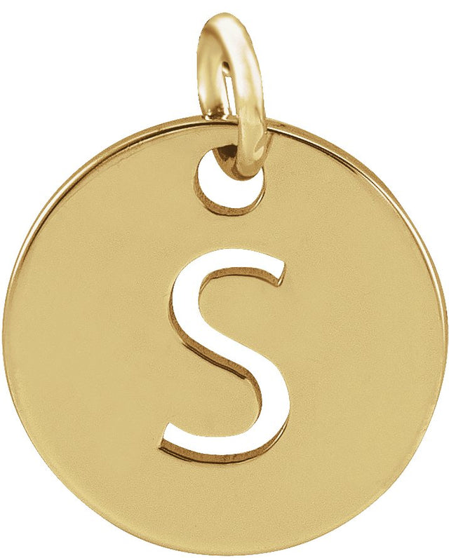 14K Gold Initial S Necklace or Pendant - Yellow Gold