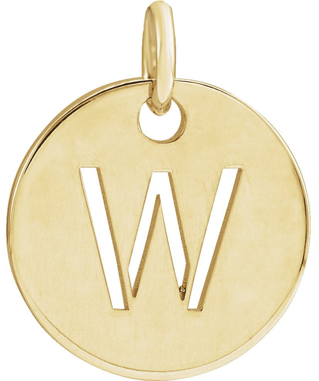 14K Gold Initial W Necklace or Pendant - Yellow Gold