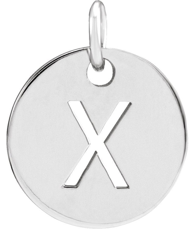 14K Gold Initial X Necklace or Pendant - White Gold