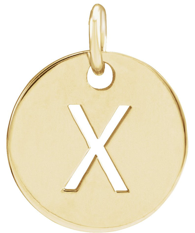 14K Gold Initial X Necklace or Pendant - Yellow Gold