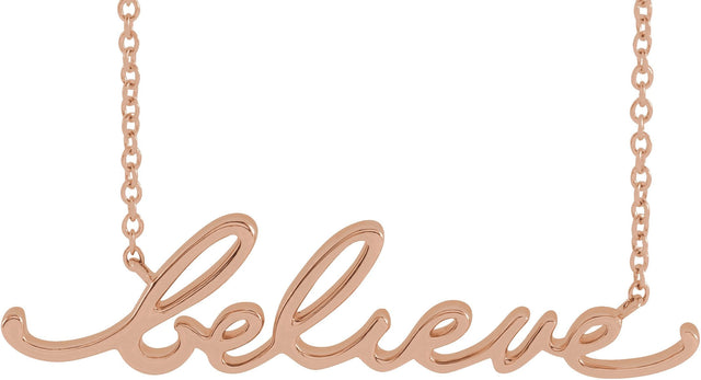 14K Gold Believe Necklace - Rose Gold