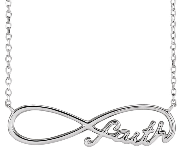 Platinum Infinity-Inspired Faith Necklace