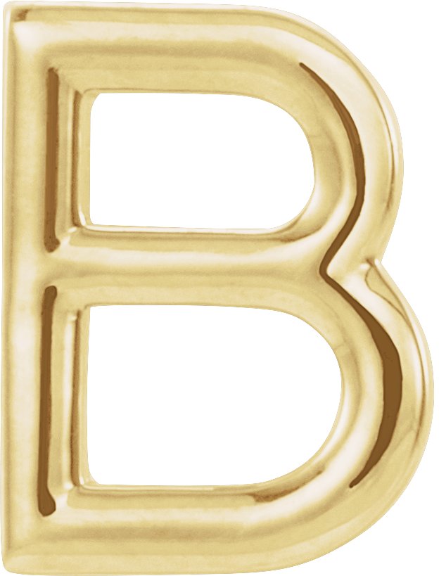 14K Gold Initial B Single Earring - Yellow Gold