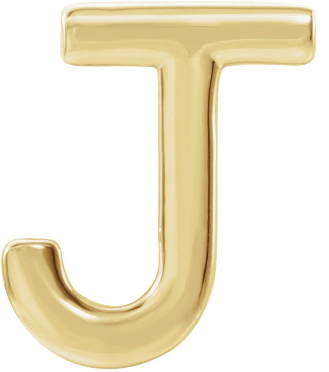 14K Gold Initial J Single Earring - Yellow Gold