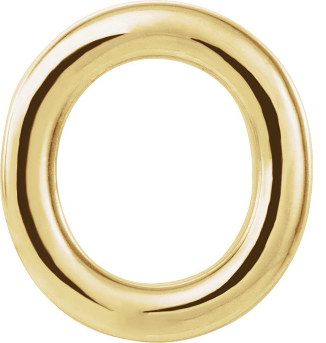 14K Gold Initial O Single Earring - Yellow Gold