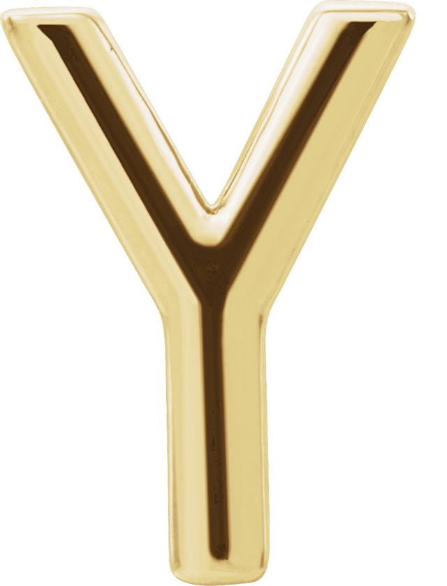 14K Gold Initial Y Single Earring - Yellow Gold