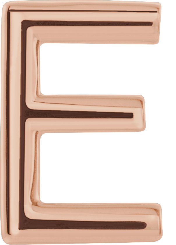 14K Gold Single Initial Earring - Rose Gold