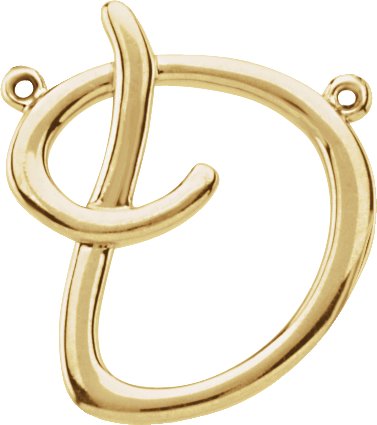 10K Gold Initial D Script Necklace - Yellow Gold