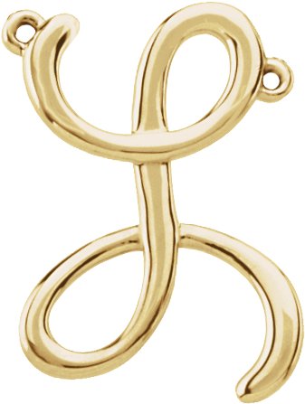 18K Gold Initial L Script Necklace - Yellow Gold