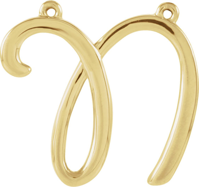 10K Gold Script Initial Necklace - Yellow Gold