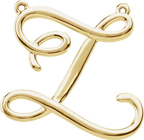 18K Gold Initial Z Script Necklace - Yellow Gold