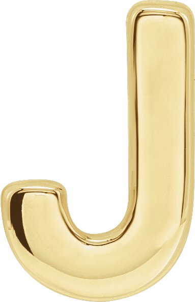 14K Gold Initial J Slide Pendant