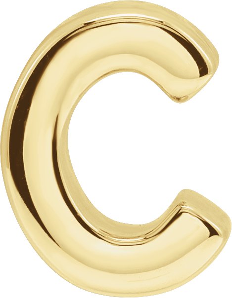 14K Gold Initial C Slide Pendant - Yellow Gold