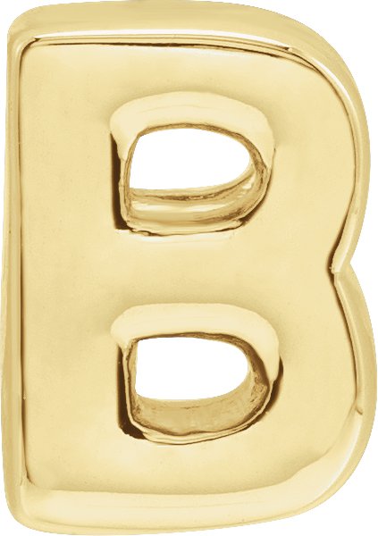 14K Gold Initial B Slide Pendant