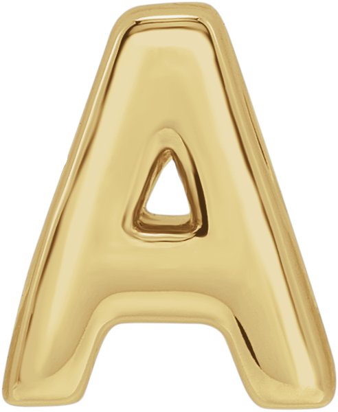 14K Gold Initial A Slide Pendant