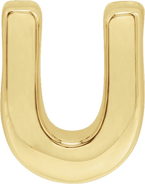 14K Gold Initial U Slide Pendant