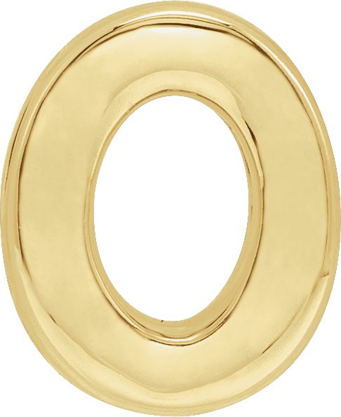 14K Gold Initial O Slide Pendant