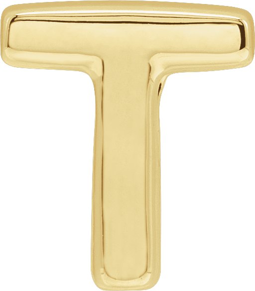 14K Gold Initial T Slide Pendant