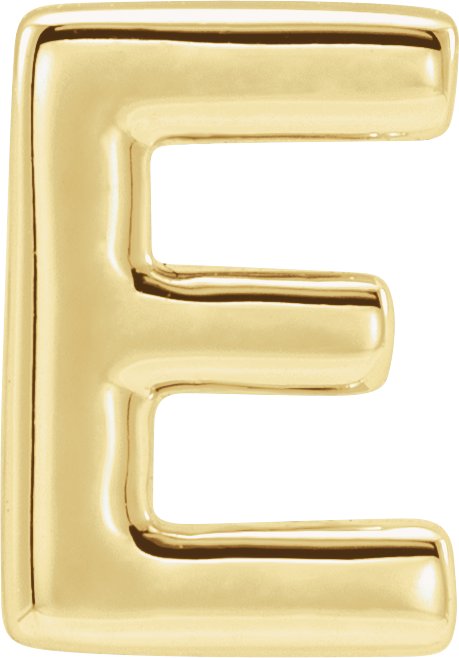 14K Gold Initial E Slide Pendant