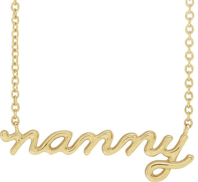 14K Gold Nanny Necklace - Yellow Gold
