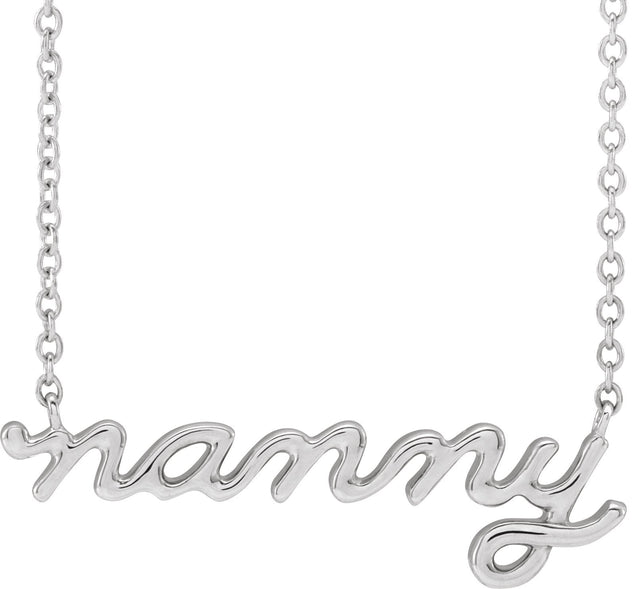 14K Gold Nanny Necklace - White Gold