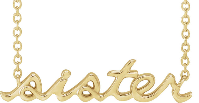 14K Gold Sister Necklace - Yellow Gold