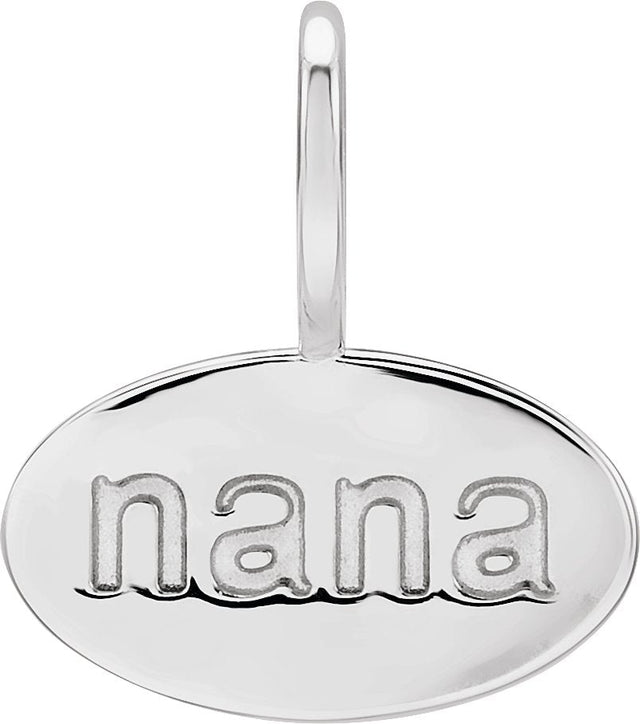 14K Gold Nana Pendant - White Gold