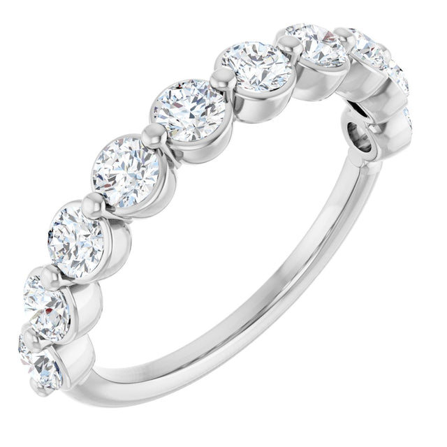 Platinum Natural Diamond Shared-Prong Anniversary Band – 5/8–9/10 CTW