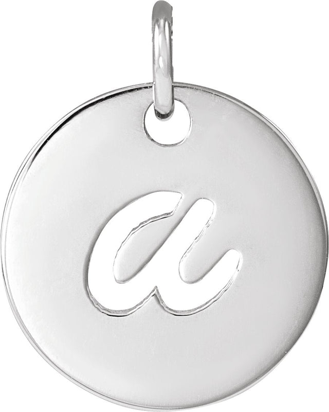 Platinum Initial A Script Necklace or Pendant