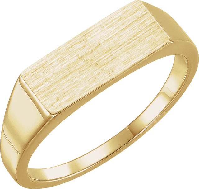 Men's 14K Gold Rectangle Signet Ring - Yellow Gold