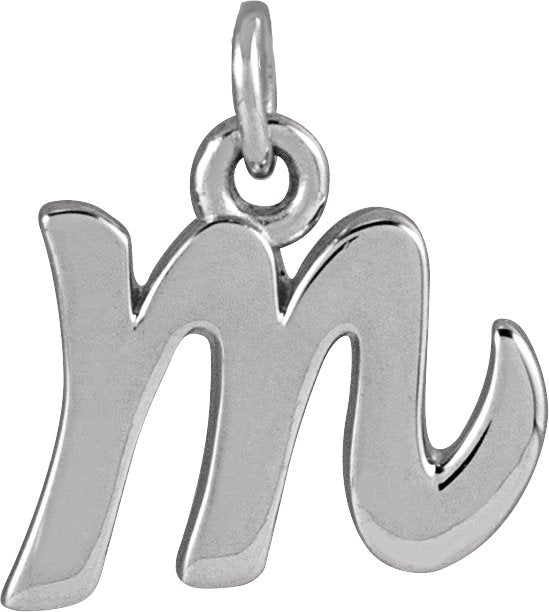 Platinum Initial M Petite Necklace or Pendant